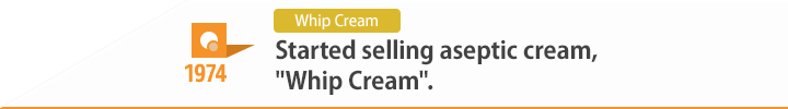 1974 Started selling aseptic cream, "Whip Cream".
