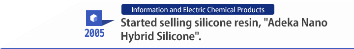 2005 Started selling silicone resin, "Adeka Nano Hybrid Silicone".