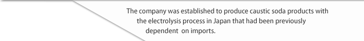 The company was established to produce caustic soda products with the electrolysis process in Japan that had been previously dependent on imports.