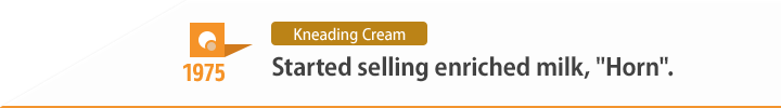 1975 Started selling enriched milk, "Horn".