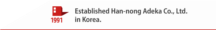 1991 Established Han-nong Adeka Co., Ltd. in Korea.