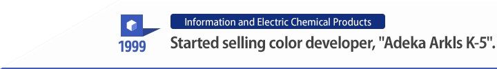 1999 Started selling color developer, "Adeka Arkls K-5".
