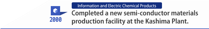 2000 Completed a new semi-conductor materials production facility at the Kashima Plant.