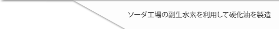 ソーダ工場の副生水素を利用して硬化油を製造