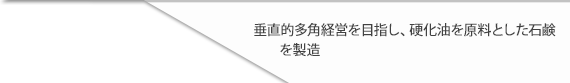 垂直的多角経営を目指し、硬化油を原料とした石鹸を製造