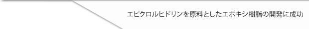 エピクロルヒドリンを原料としたエポキシ樹脂の開発に成功