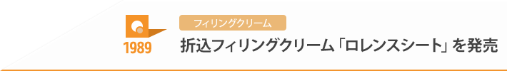 1989 フィリングクリーム 折込フィリングクリーム「ロレンスシート」を発売