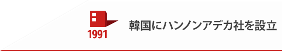 1991 韓国にハンノンアデカ社を設立