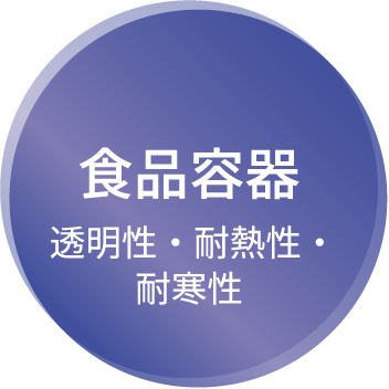 食品容器 透明性・耐熱性・耐寒性
